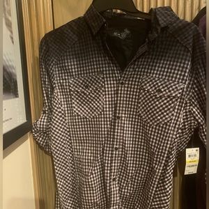 Long sleeve black/grey. Collar dress shirt. Size M